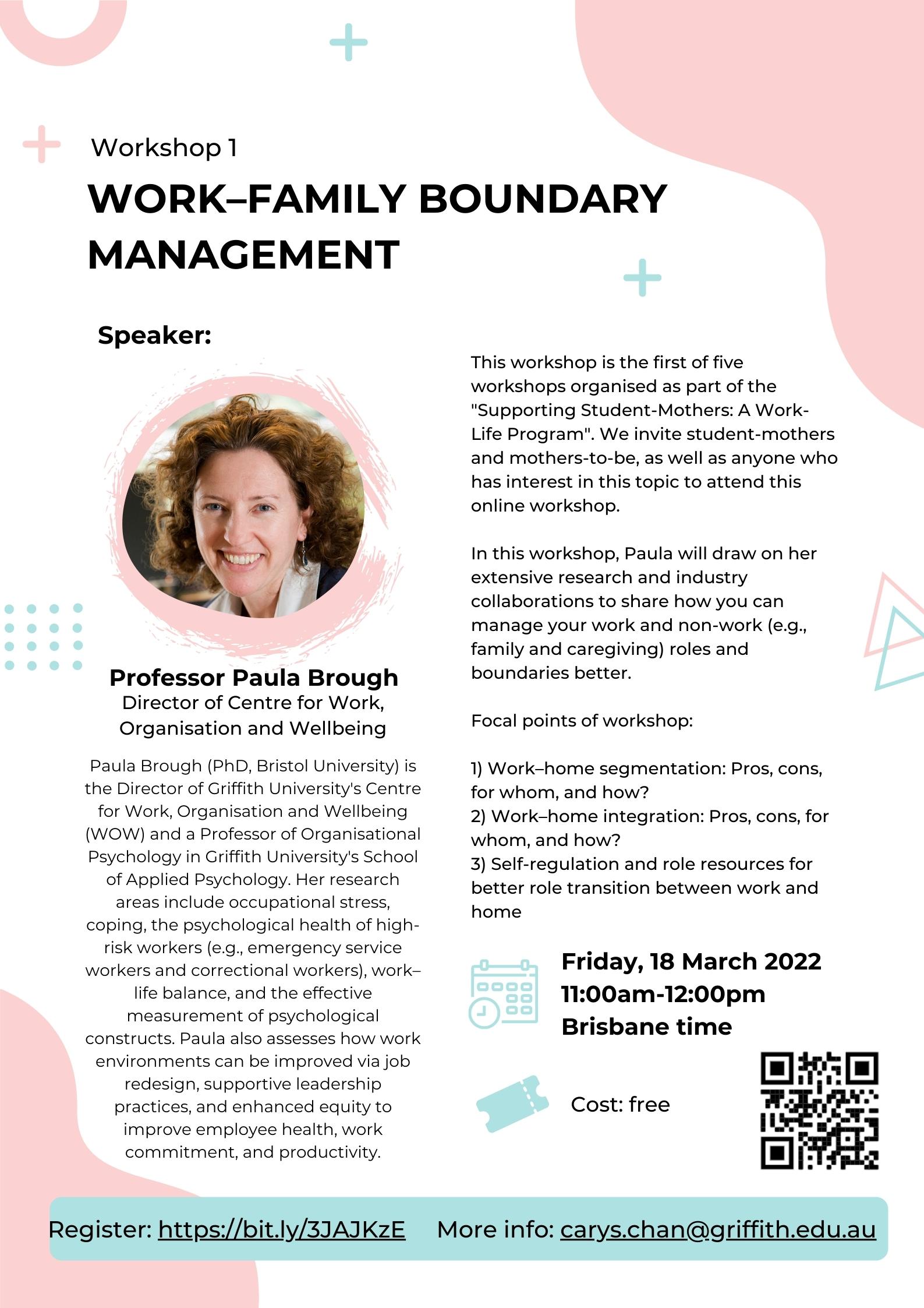 Supporting Student-Mothers - Workshop 1: Work-Family Boundary Management